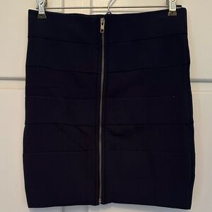 EUC French Connection Navy Women's Skirt Bandage Mini Tight Zipper